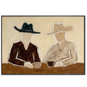 Abstract Figures with Hats Textured Oil Painting #NM236