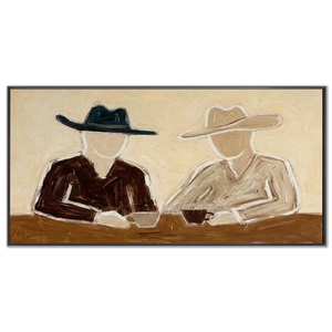 Abstract Figures with Hats Textured Oil Painting #NM236
