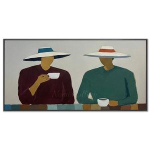 Contemplative Figures Abstract Oil Painting #NM237