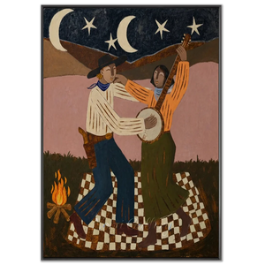 Moonlit Campfire Dance Original Oil Painting #NM269