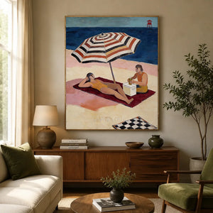 Beach Day Leisure Oil Painting #NM274