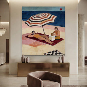 Beach Day Leisure Oil Painting #NM274