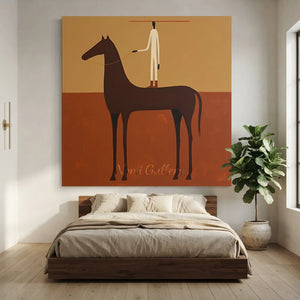 Abstract Equestrian Journey Handmade Oil Painting #NM251