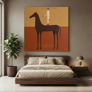 Abstract Equestrian Journey Handmade Oil Painting #NM251
