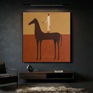 Abstract Equestrian Journey Handmade Oil Painting #NM251