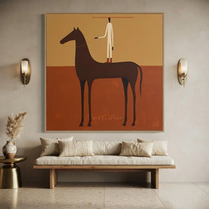 Abstract Equestrian Journey Handmade Oil Painting #NM251