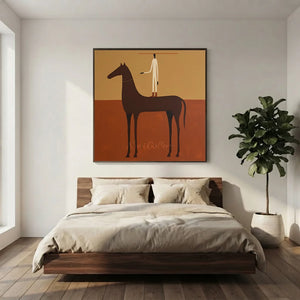 Abstract Equestrian Journey Handmade Oil Painting #NM251