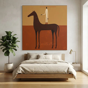 Abstract Equestrian Journey Handmade Oil Painting #NM251