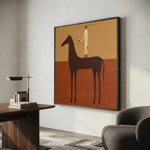 Abstract Equestrian Journey Handmade Oil Painting #NM251