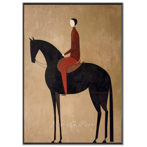 Abstract Rider on Horse Handmade Oil Painting #NM277