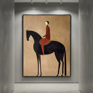 Abstract Rider on Horse Handmade Oil Painting #NM277