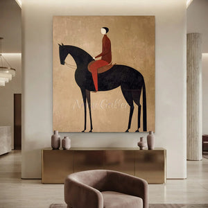 Abstract Rider on Horse Handmade Oil Painting #NM277
