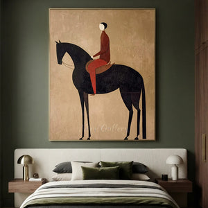 Abstract Rider on Horse Handmade Oil Painting #NM277