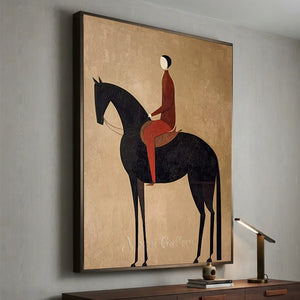 Abstract Rider on Horse Handmade Oil Painting #NM277