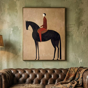 Abstract Rider on Horse Handmade Oil Painting #NM277