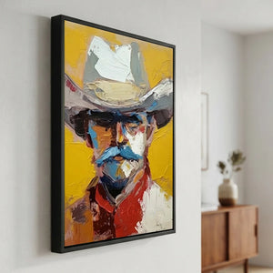 Textured Cowboy Portrait Oil Painting #NM289