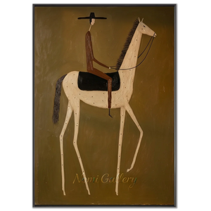 Abstract Equestrian Rider Handmade Oil Painting #NM291