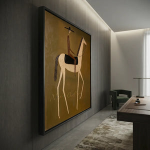 Abstract Equestrian Rider Handmade Oil Painting #NM291