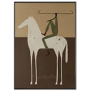Abstract Equestrian Rider Oil Painting #NM302