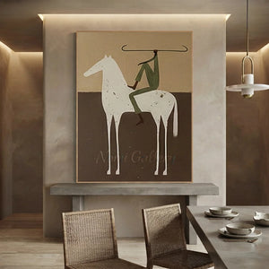 Abstract Equestrian Rider Oil Painting #NM302