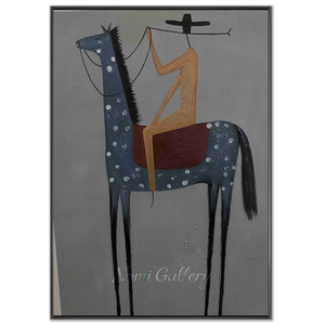 Abstract Horse & Rider Oil Painting - Modern Figurative Art #NM309