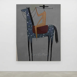 Abstract Horse & Rider Oil Painting - Modern Figurative Art #NM309