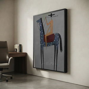 Abstract Horse & Rider Oil Painting - Modern Figurative Art #NM309
