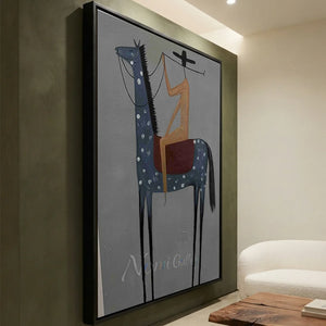 Abstract Horse & Rider Oil Painting - Modern Figurative Art #NM309