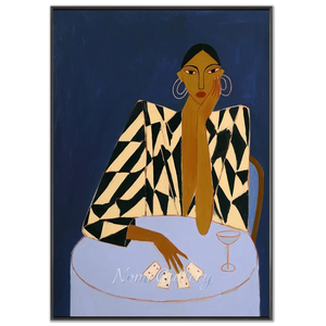 The Card Player: Abstract Portrait Oil Painting #NM312