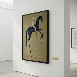 Abstract Horse Rider Oil Painting - Elegant Equestrian Art #NM313