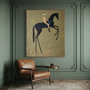 Abstract Horse Rider Oil Painting - Elegant Equestrian Art #NM313