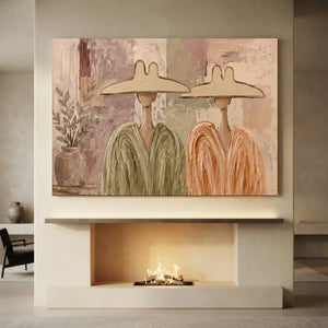 Elevate Your Space: Ethereal Figures Abstract Oil Painting #NM336