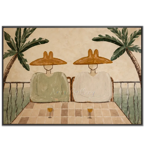 Coastal Balcony Retreat Abstract Figures Art #NM337