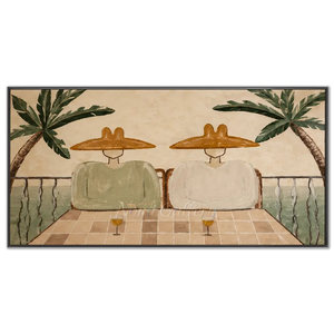 Coastal Balcony Retreat Abstract Figures Art #NM337