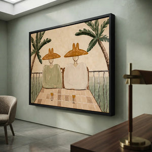 Coastal Balcony Retreat Abstract Figures Art #NM337