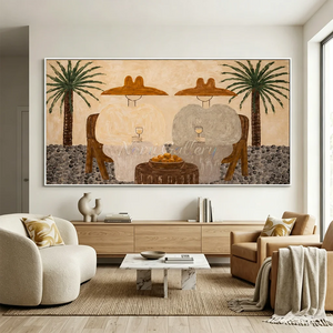 Leisurely Siesta Under Palm Trees Oil Painting #NM339