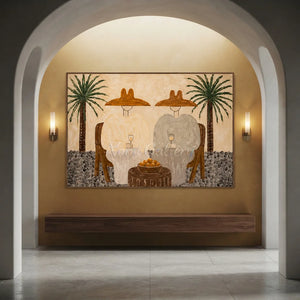 Leisurely Siesta Under Palm Trees Oil Painting #NM339
