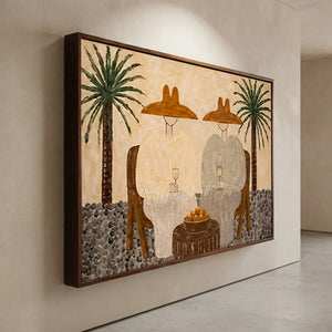 Leisurely Siesta Under Palm Trees Oil Painting #NM339