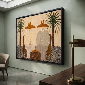 Leisurely Siesta Under Palm Trees Oil Painting #NM339