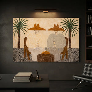 Leisurely Siesta Under Palm Trees Oil Painting #NM339