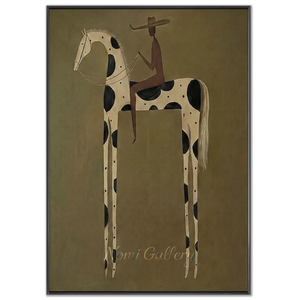 Abstract Rider on Polka Dot Horse Oil Painting #NM447