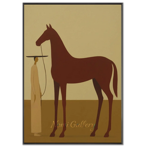 Serene Minimalist Horse & Figure Canvas Art #NM369