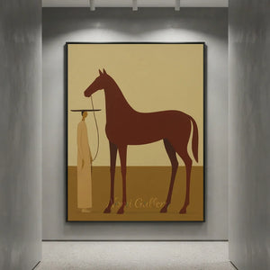 Serene Minimalist Horse & Figure Canvas Art #NM369