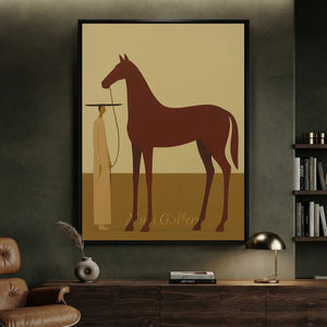 Serene Minimalist Horse & Figure Canvas Art #NM369