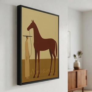 Serene Minimalist Horse & Figure Canvas Art #NM369