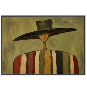 Abstract Figure with Wide Hat Oil Painting #NM343