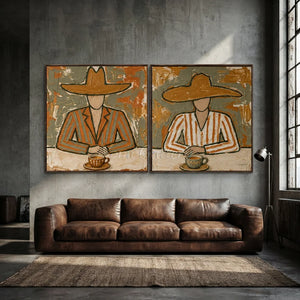 Earthy Tones Abstract Figures Oil Painting Set #NM503