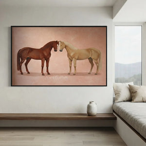 Intimate Horse Pair Oil Painting #NM344