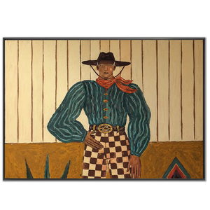 Stylish Cowboy Portrait with Gold Stripes #NM346