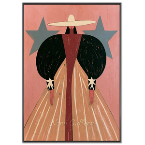 Elegant Figure with Stars Abstract Painting #NM377